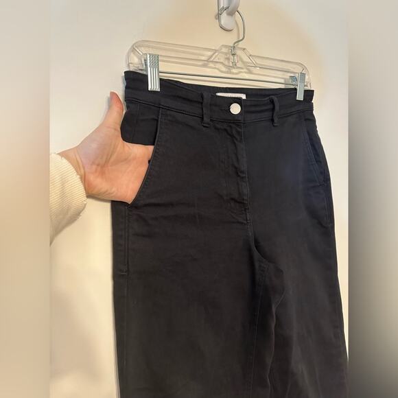 Everlane wide leg cropped high rise black jeans size 2 EUC - Picture 2 of 7